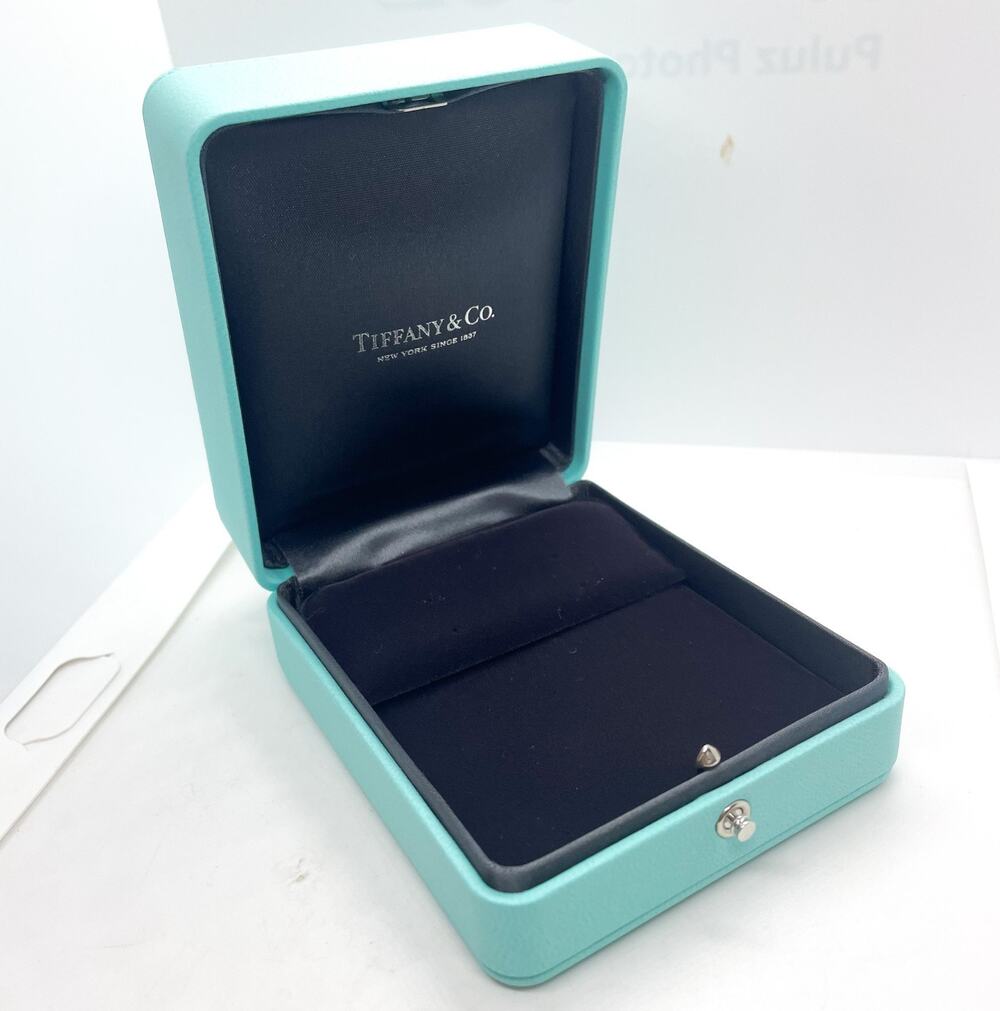 Tiffany & Co. Blue Leather Earring Box Case 3.5" x 3"